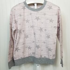 Splendid Pink Gray Star Sweatshirt Large
